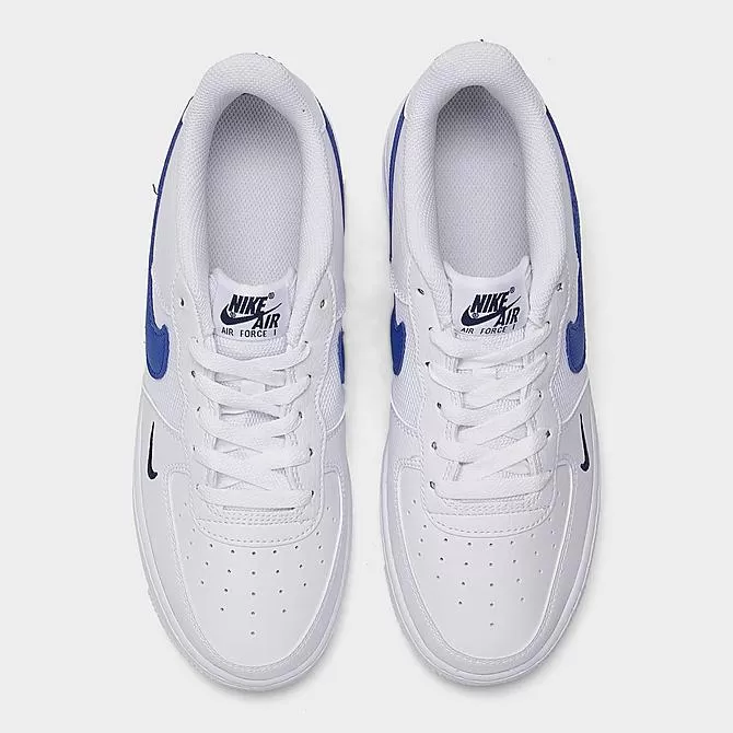 Big Kids' Nike Air Force 1 Casual Shoes White/Game Royal/Midnight Navy - FN3875 100 5 Big Kids' Nike Air Force 1 Casual Shoes White/Game Royal/Midnight Navy - FN3875 100 - Image 5