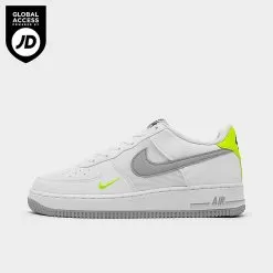 Big Kids' Nike Air Force 1 Casual Shoes White/Grey/Volt - FN3875 101