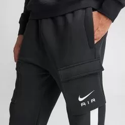 Men's Nike Air Retro Fleece Cargo Pants Black/Summit White - FN7693 010 -Fashion Clothing Shop FN7693 010 M5