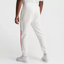 Men's Nike Air Retro Fleece Cargo Pants Summit White/Light Crimson - FN7693 121 -Fashion Clothing Shop FN7693 121 M4