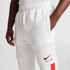 Men's Nike Air Retro Fleece Cargo Pants Summit White/Light Crimson - FN7693 121 -Fashion Clothing Shop FN7693 121 M5