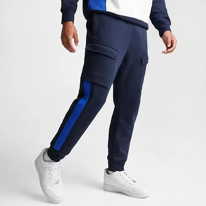 Men's Nike Air Retro Fleece Cargo Pants Obsidian/Game Royal - FN7693 451 3 Men's Nike Air Retro Fleece Cargo Pants Obsidian/Game Royal - FN7693 451 - Image 3