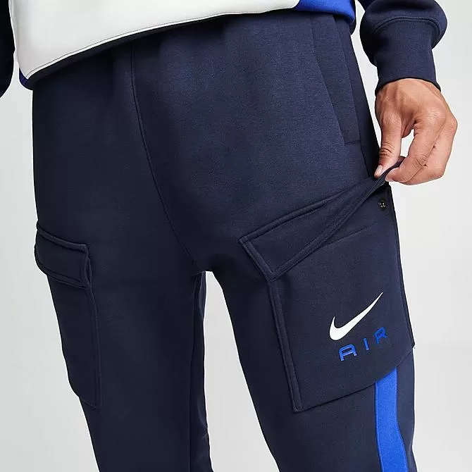 Men's Nike Air Retro Fleece Cargo Pants Obsidian/Game Royal - FN7693 451 5 Men's Nike Air Retro Fleece Cargo Pants Obsidian/Game Royal - FN7693 451 - Image 5