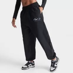 Women's Nike Sportswear Trend Swoosh Woven Jogger Pants Black - FN7700 010