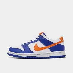 Big Kids' Nike Dunk Low Casual Shoes Blue Joy/Bright Mandarin/White/Black - FN7783 400