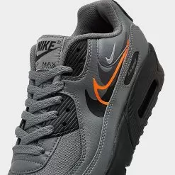Big Kids' Nike Air Max 90 Next Nature Casual Shoes Smoke Grey/Black/Bright Mandarin - FN7785 001 -Fashion Clothing Shop FN7785 001 P3