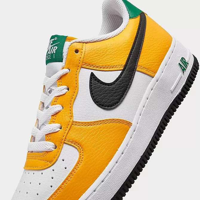 Big Kids' Nike Air Force 1 Low Casual Shoes University Gold/Black/Malachite - FN8008 700 3 Big Kids' Nike Air Force 1 Low Casual Shoes University Gold/Black/Malachite - FN8008 700 - Image 3