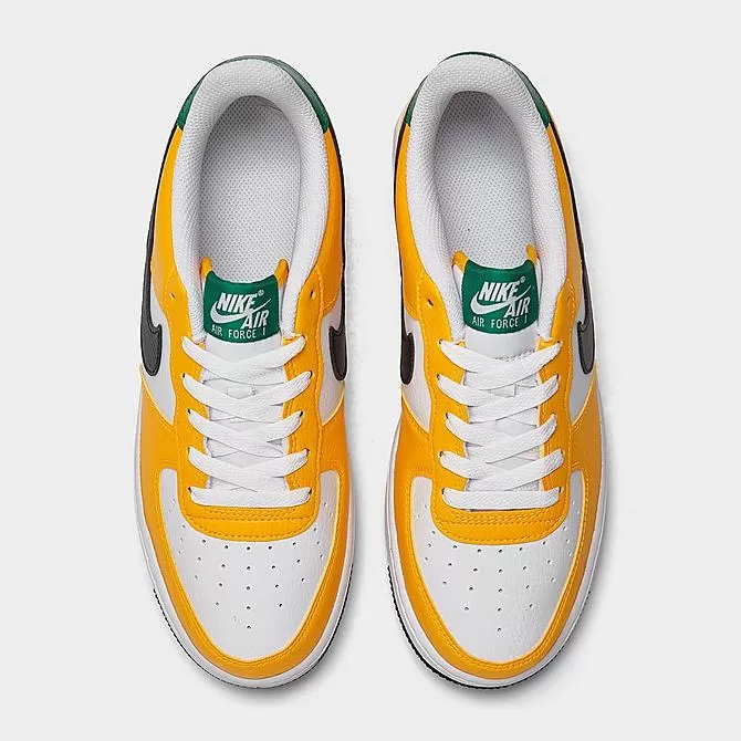 Big Kids' Nike Air Force 1 Low Casual Shoes University Gold/Black/Malachite - FN8008 700 5 Big Kids' Nike Air Force 1 Low Casual Shoes University Gold/Black/Malachite - FN8008 700 - Image 5