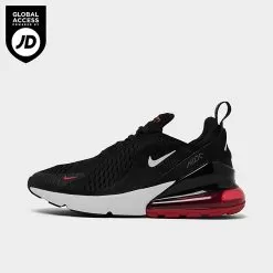 Big Kids' Nike Air Max 270 Casual Shoes Black/White/Gym Red/Iron Grey - FQ2414 001