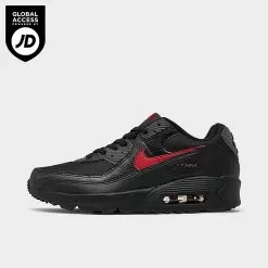 Big Kids' Nike Air Max 90 Next Nature Casual Shoes Black/Gym Red/Iron Grey - FQ2428 001
