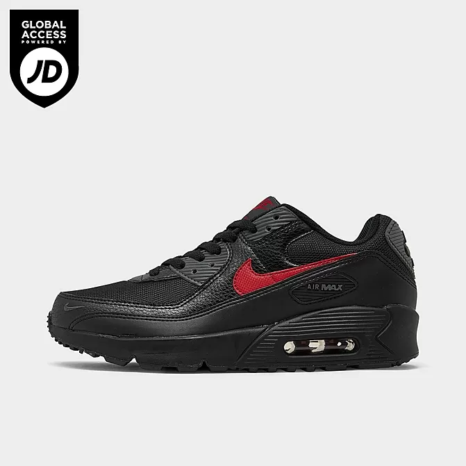 Big Kids' Nike Air Max 90 Next Nature Casual Shoes Black/Gym Red/Iron Grey - FQ2428 001 1 Big Kids' Nike Air Max 90 Next Nature Casual Shoes Black/Gym Red/Iron Grey - FQ2428 001