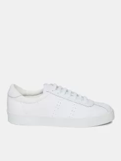 Superga Women's 2843 Club S Full Comfort Leather White Fabric Sneaker