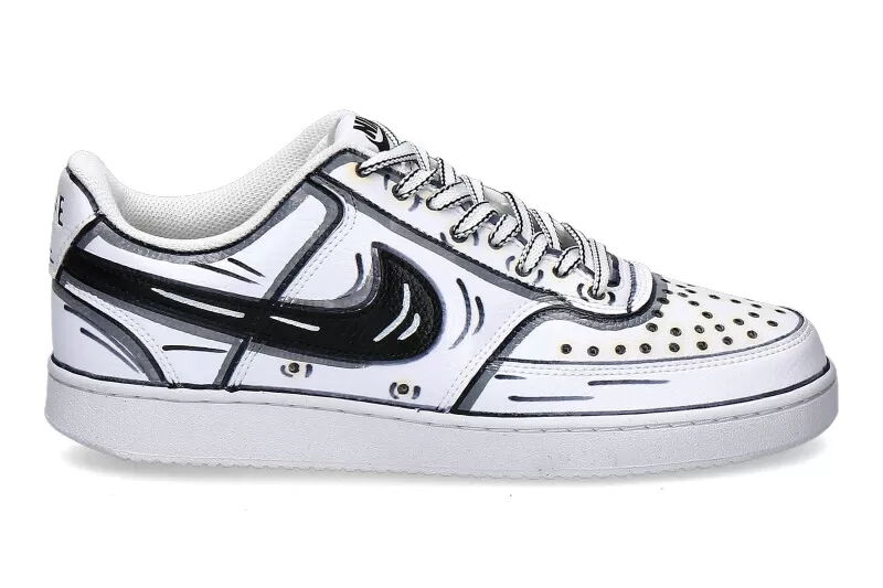 Nike By BallodaSola Sneaker CARTOON BLACK WHITE 2 Nike By BallodaSola Sneaker CARTOON BLACK WHITE - Image 2