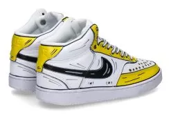 Nike By BallodaSola Sneaker MID CUSTOMIZED CARTOON YELLOW -Fashion Clothing Shop nike court vision mid yellow cartoon 236600012 2